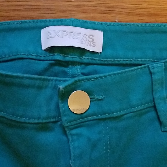 Express teal colored jeans - Picture 2 of 4
